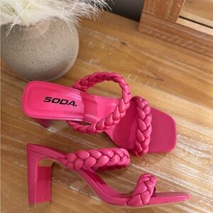 Soda Braided Square Heels